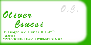 oliver csucsi business card